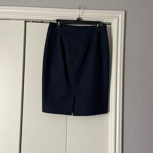 Ann Taylor Factory Pencil‎ Skirt Career Business Navy Blue Size 6